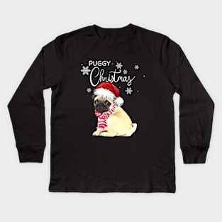 Pug Lovers Merry Christmas Kids Long Sleeve T-Shirt